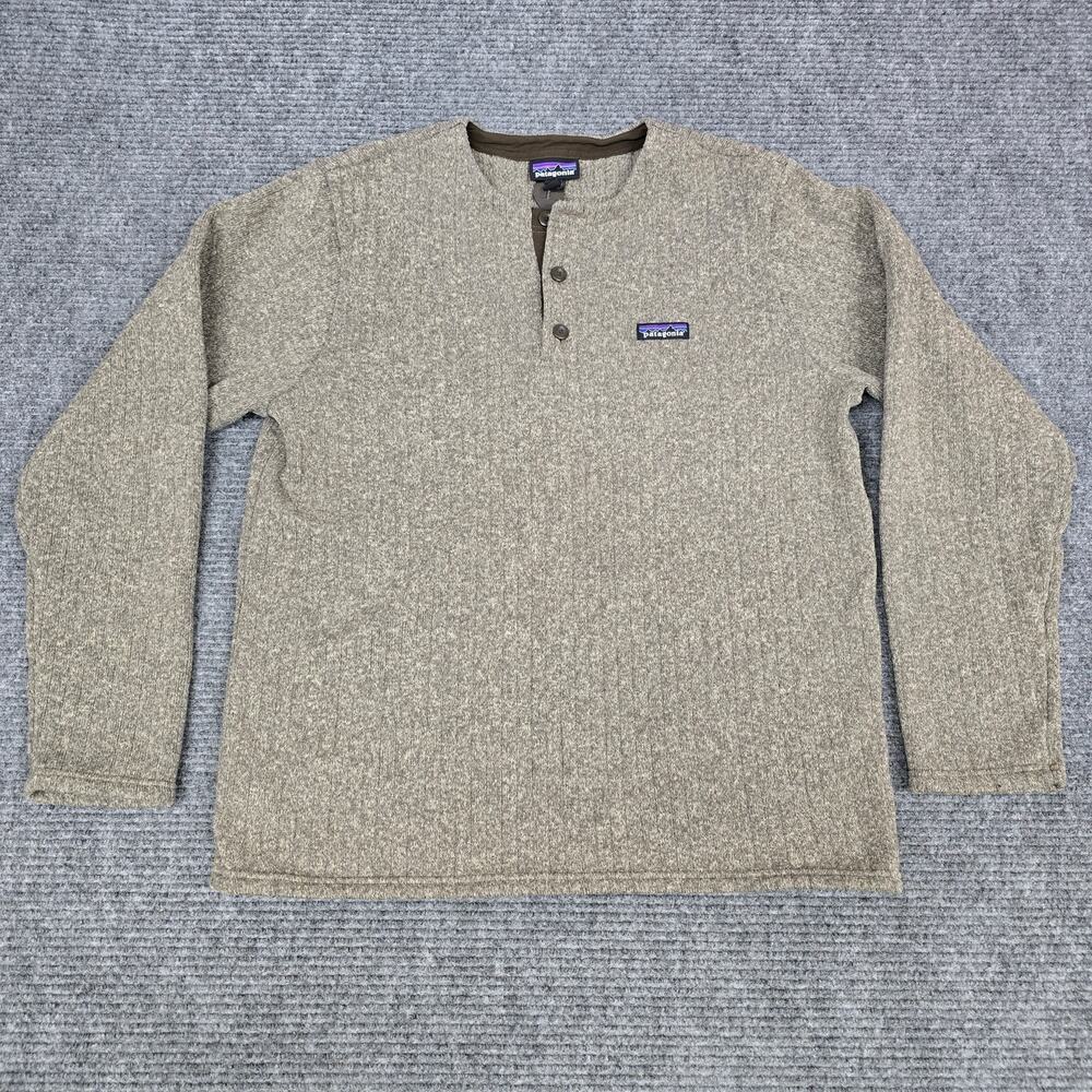 Patagonia Better Sweater Henley Pullover Mens Large Pale Khaki Fleece